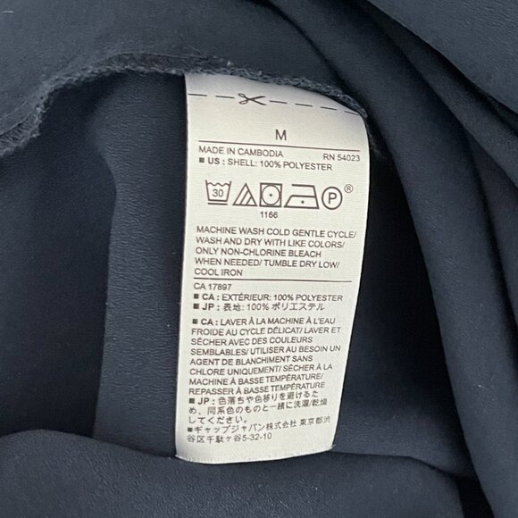 Banana Republic Factory Pull Over Navy Blue Long-Sleeve Blouse Size M - Picture 14 of 14